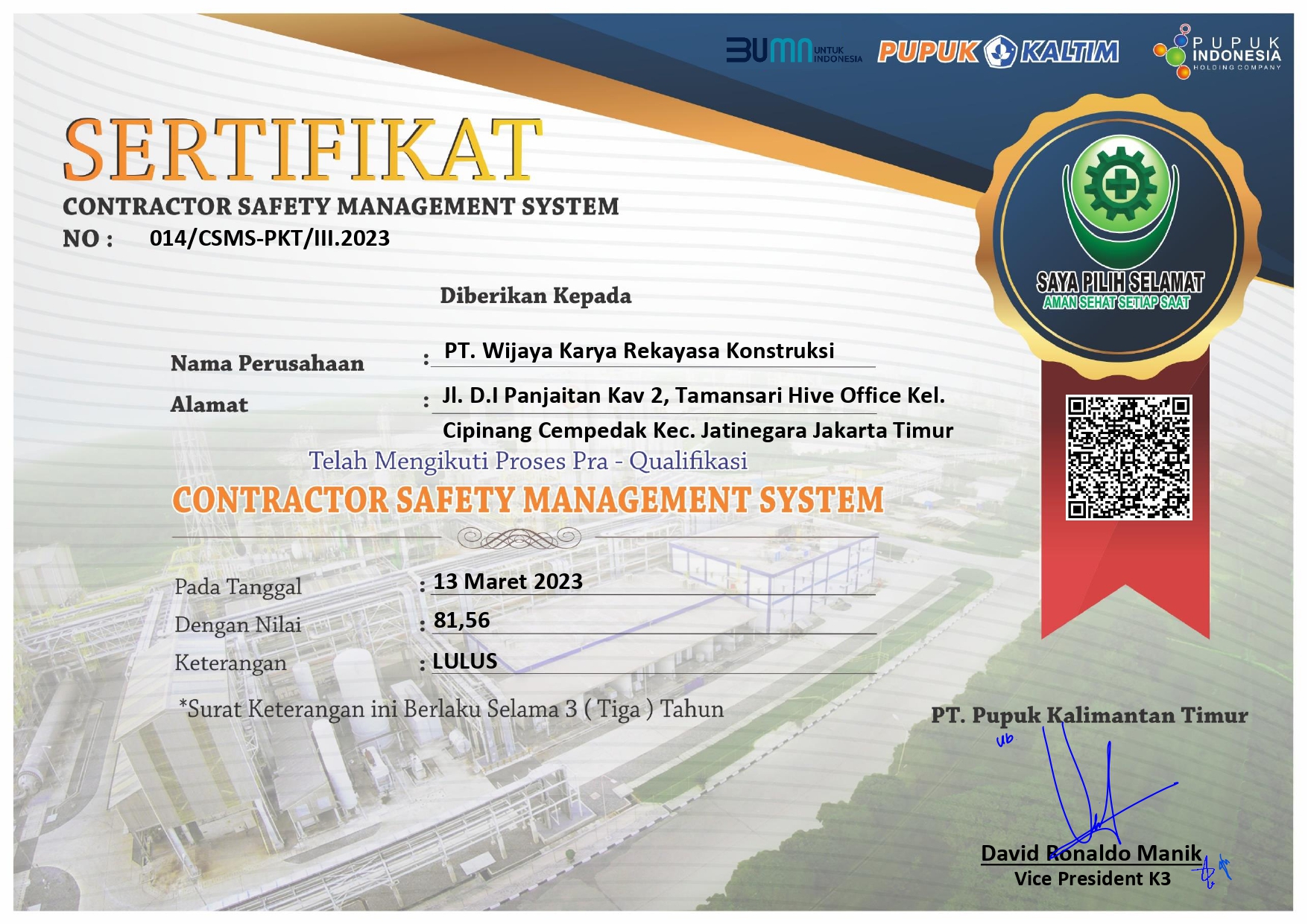 CSMS Pupuk Kaltim